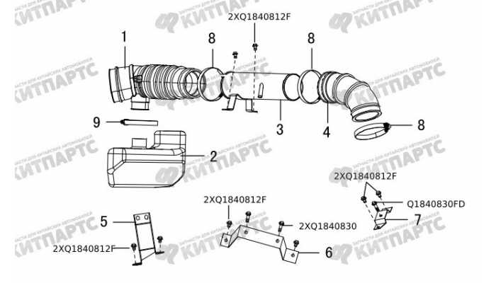 Патрубок воздушного фильтра 4G63 Great Wall DW Hower H3